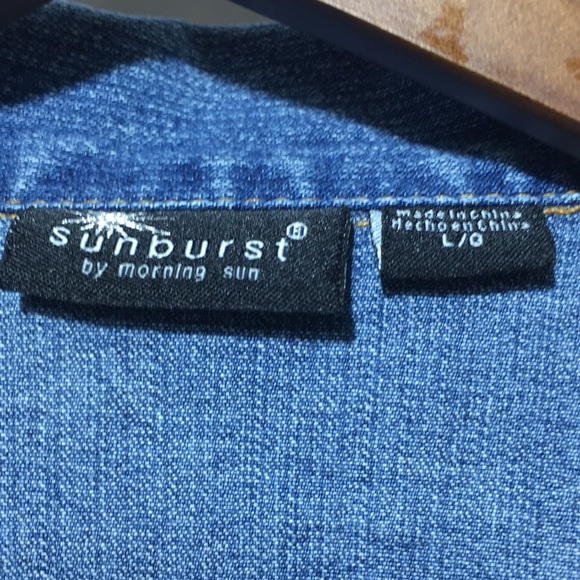 Sunburst by Morning Sun Women’s Jean Jacket Medium Wash Size L - Picture 6 of 7